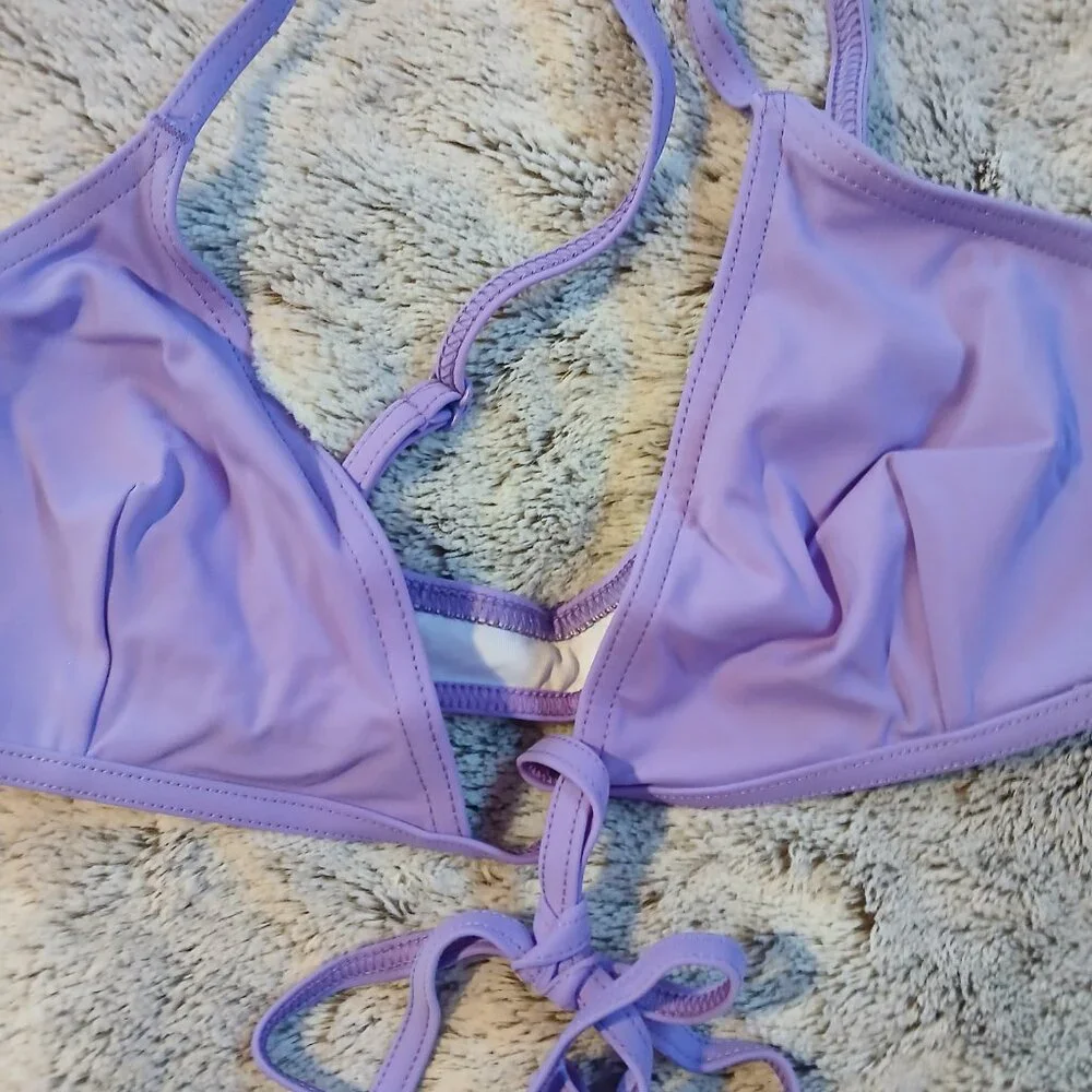 Collusion Women's Recycled Bikini Top Purple Sz 6 NWOT